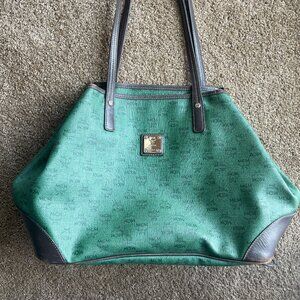 Authentic MCM Large Green Tote Bag Purse (Flawed Check Photos)